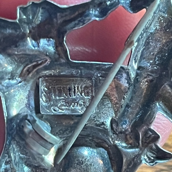 Lang Sterling Silver Dancing Swinging Colonial Couple Pin Brooch vintage joyous - Picture 4 of 9